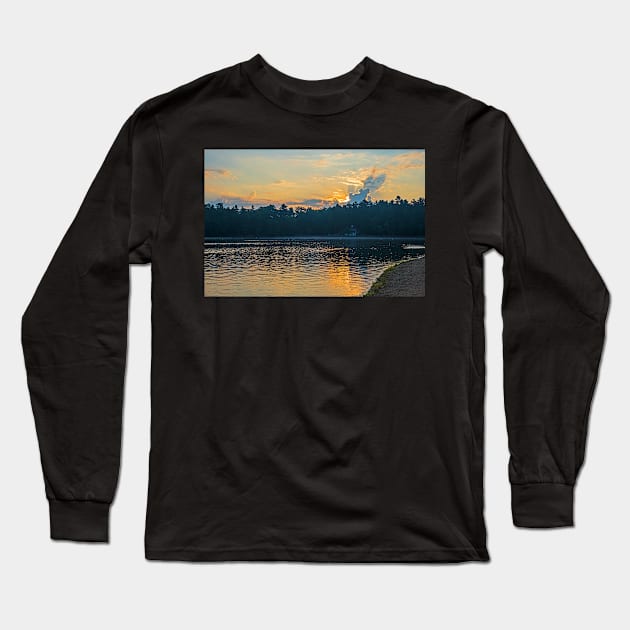 Walden Pond Sunrise Concord MA Long Sleeve T-Shirt by WayneOxfordPh